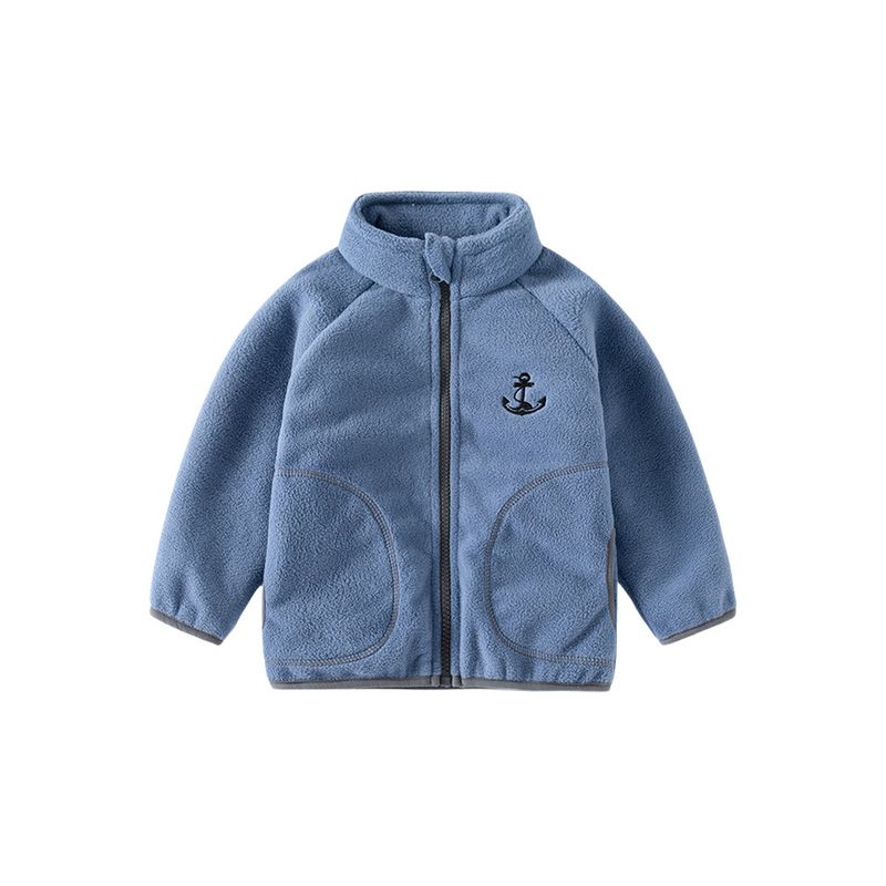 Stand Collar Polar Fleece Jacket Boy's Long Sleeves Clothes Spring and Autumn Clothing Children's Clothing Boy's Baby Tops Children's Zip-up Shirt