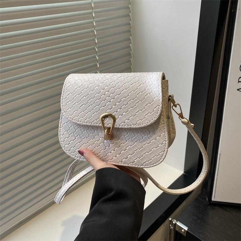 

Весенняя простая и универсальная маленькая квадратная сумка модного однотонного цвета, ретро однотонная на плечо, сумка-мессенджер, сумка-седло женская белый