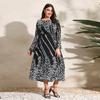 India-Middle East Plus Size Women's Spring Dress - Loose, Slimming Long Maxi for Malaysia