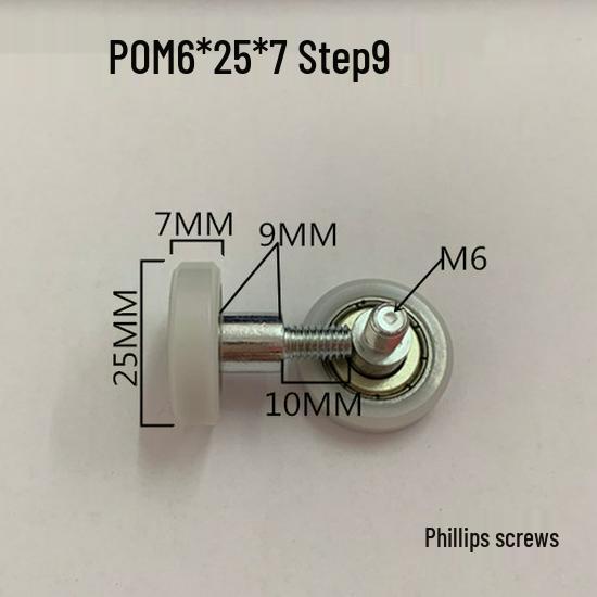 626 Rubber-Coated Nylon Roller with Shaft, 608 Bearing Pulley Wheel Guide