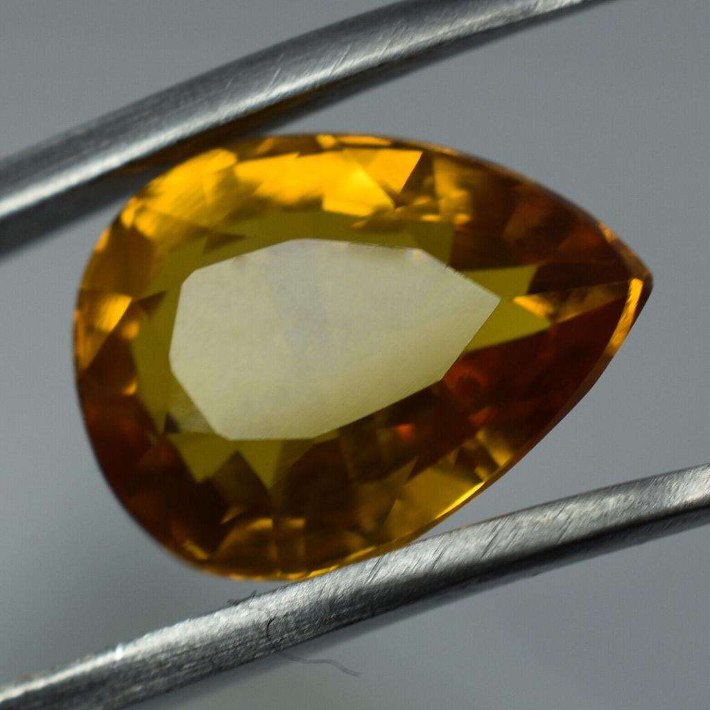 Amazing Natural YELLOW Sapphire Pear Cut 7.00 Ct CERTIFIED Rare Loose Gemstone