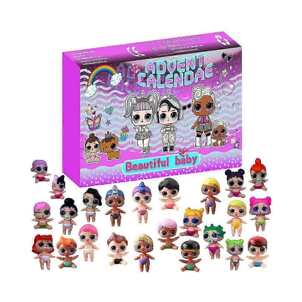 (Animal Pull Back Car)Countdown Christmas Blind Box Children's Animal World Toy Blind Box