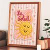 Unique 5D Framed Pearl Painting Kit with Cute Sun Le Soleil Pattern Sparkling Bead Art Canvas DIY Handmade Craft for Living Room Decor
