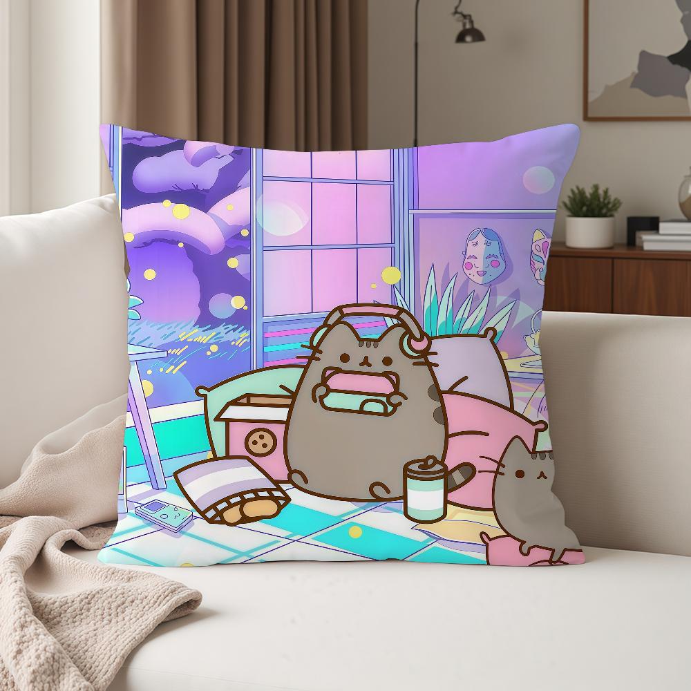 Мультяшная милая наволочка P-pusheen-s, подходит для спален, гостиных, автомобилей, домашнего декора 12x12Inch