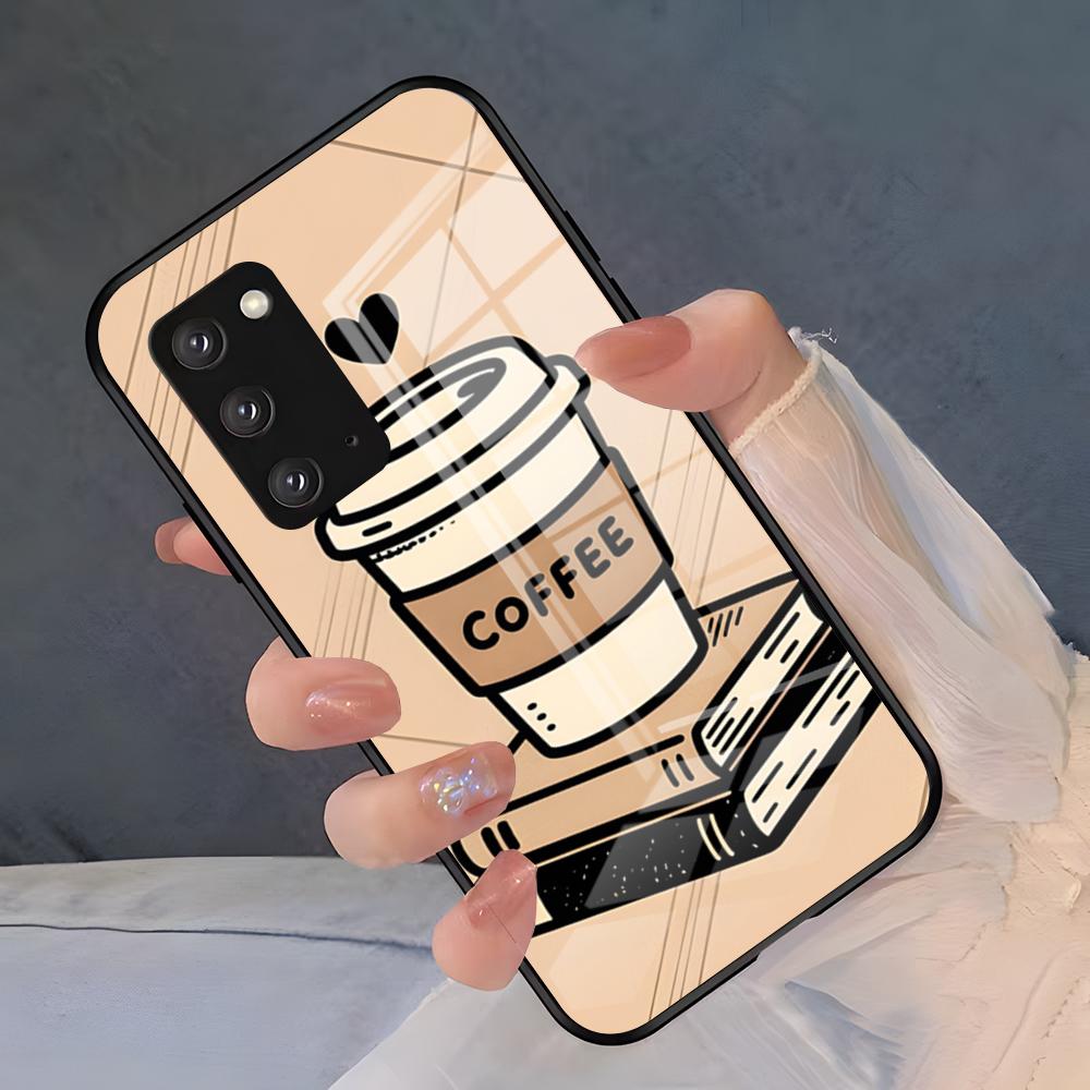 Coffee Art Phone Case For Samsung S26 S25 Plus S20 S20 Plus S22 Ultra S23 FE S21 Plus S21 Ultra Glass Cover