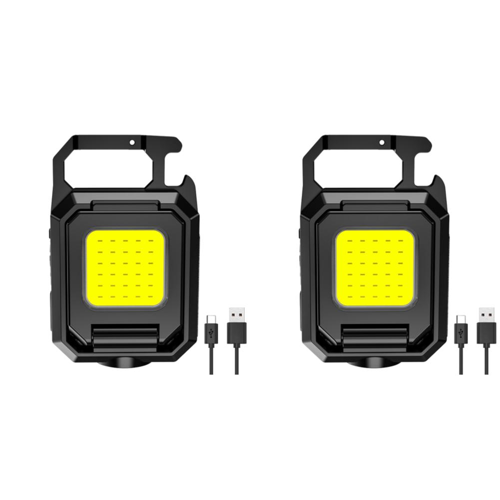 XPE Pocket Work Light 1000LM COB LED Mini Keychain Light USB Rechargeable Flashlight IPX4 Waterproof for Outdoor Hiking Camping