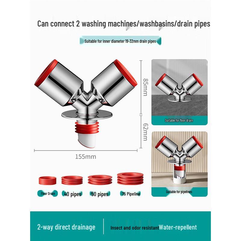 

Washing Machine Drain Pipe Y-Splitter Connector