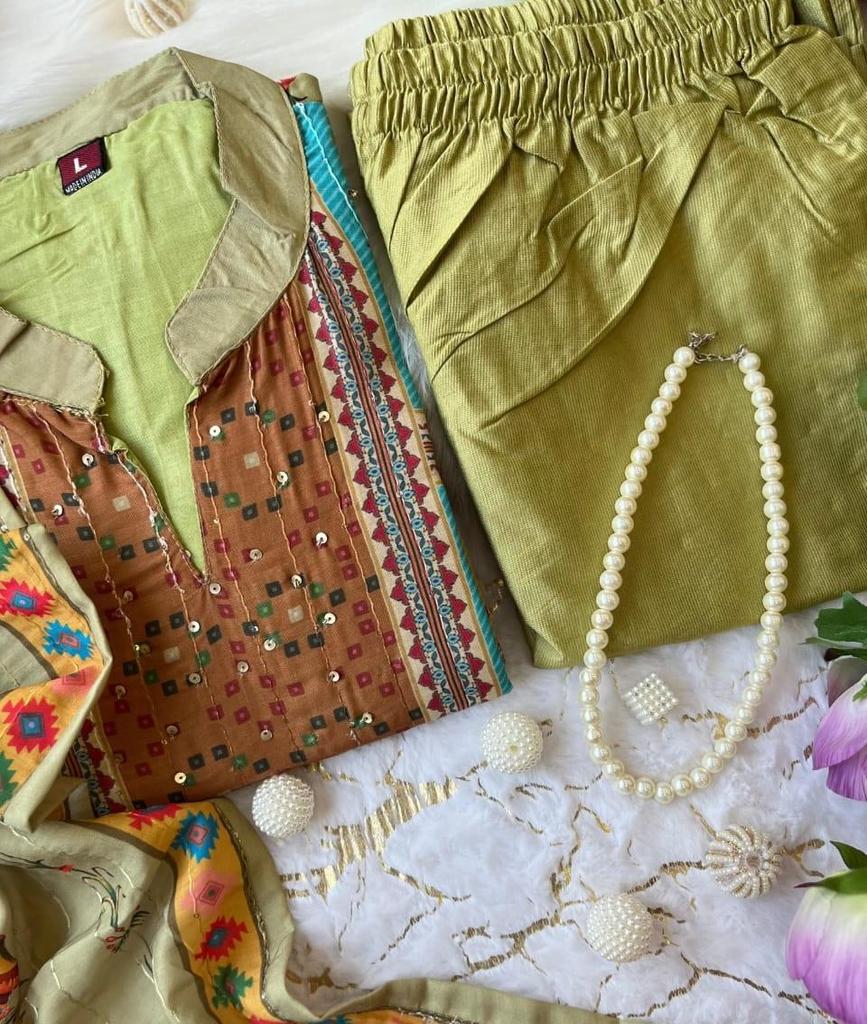 Women Indian Pakistani Designer Kurta Pant Dupatta Set Bollywood Top Tunic Kurti Salwar Kameez