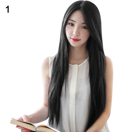Women's Midsplit Style Long Straight Full Wig Hairpiece Cosplay Party Club