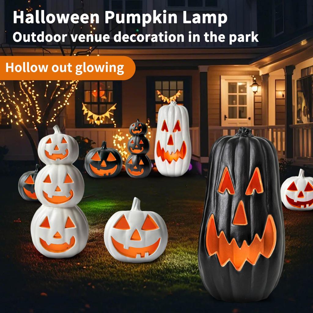 Pumpkins Lanterny Halloween Decorations Hollow Luminous Props Theme Parks Outdoor Scene