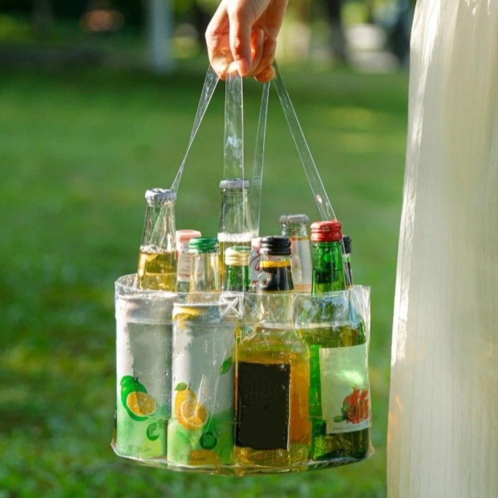 6,8L/12L Vikbar Genomskinlig Hink Bärbar Campinghink Vattensprutande Festival