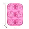 Rose Ice  Mold 6 Grids Rose Flower Silicone Mould Ice Tray Flower Ice Ball Mold  for  Cookies Chocolate Cake Molds Summer Drinks
