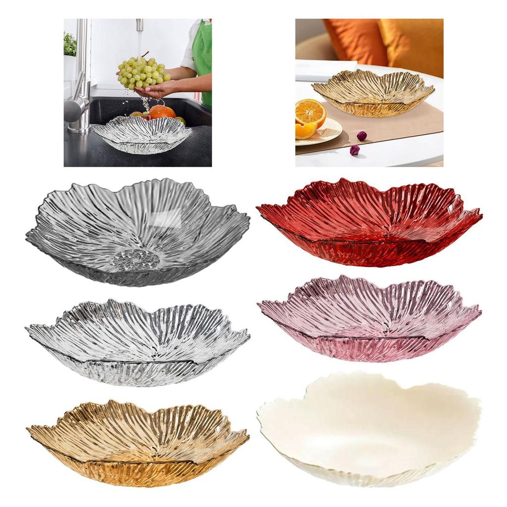 Decorative Fruit Bowl Bread Salad Dish Pasta Desk Petal Shape Vegetable Holder for Entry Table Hotel Entertaining Farmhouse Home
