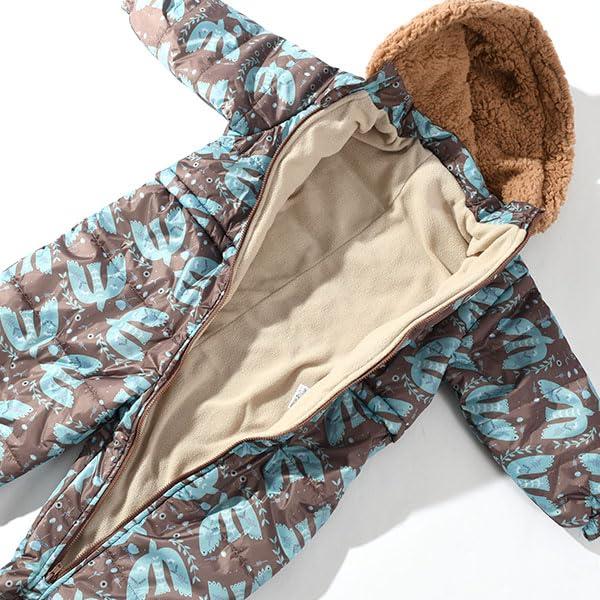 Marie Claire Snowwear Butterfly Print Jumpsuit, Padded, Water-Resistant, and Cold-Wearing, Baby Size 144301, Sax