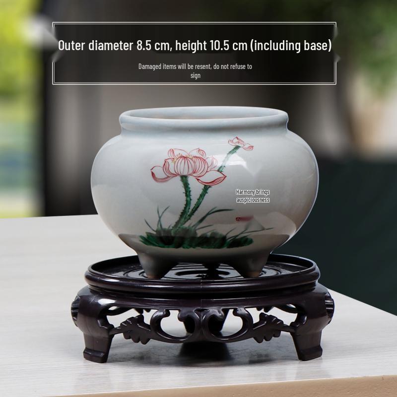 Blue & White Porcelain Flower Pot with Tray for Asparagus Fern, Money Tree, Orchid, Succulents & Bonsai