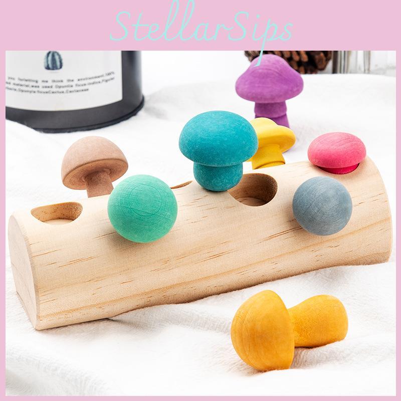 Wooden Mushroom Picking Game For Early Education And Focus Training
