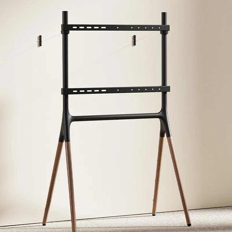 Luxury Floor TV Stand Wood Large Size Home TV Holder Metal Removable Living Room Decoration 42-75 Inches Magazine Rack Gift