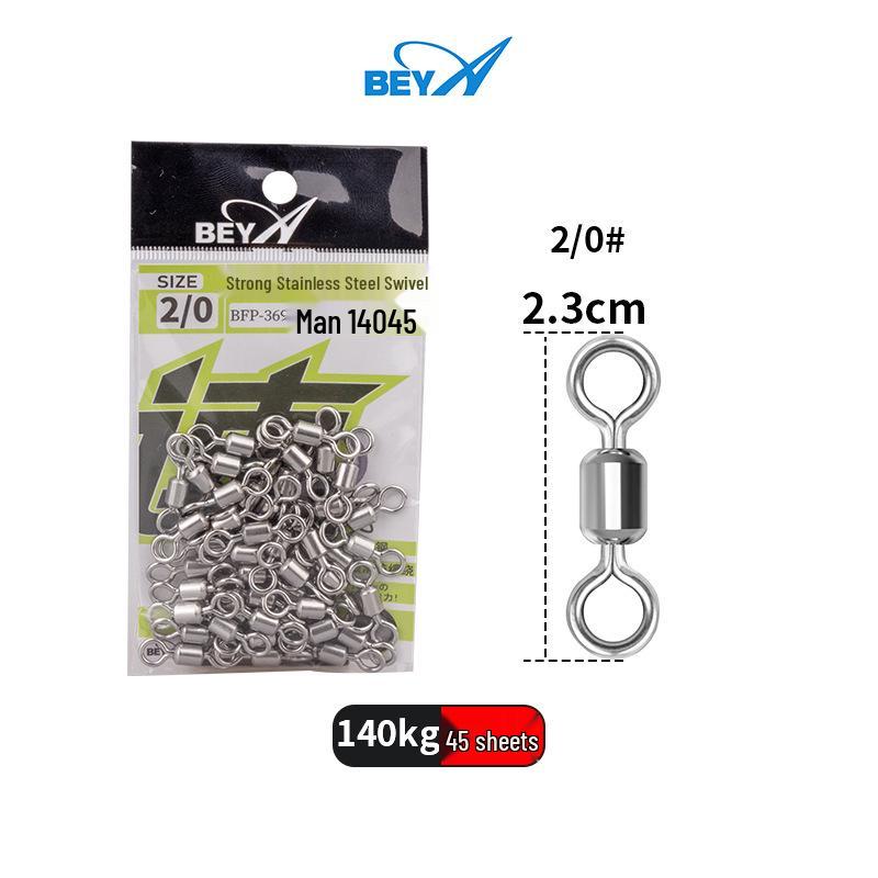 Beya New Strong Stainless Steel 8-Shaped Swivel Ring - High Tensile & Speed, Large Pack (BFP-369) 2