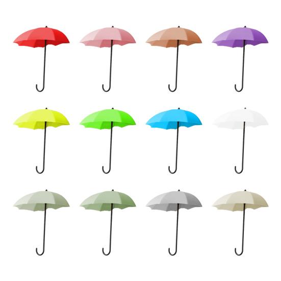 3Pcs Wall Hooks Strong Load-bearing Umbrella Shape Design Easy to Install Self Adhesive Hanger Hook Storage Organizer