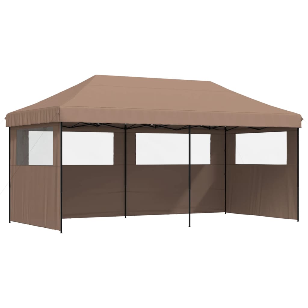 Vidaxl Pop-Up Party Tent with 3 Walls, Brown