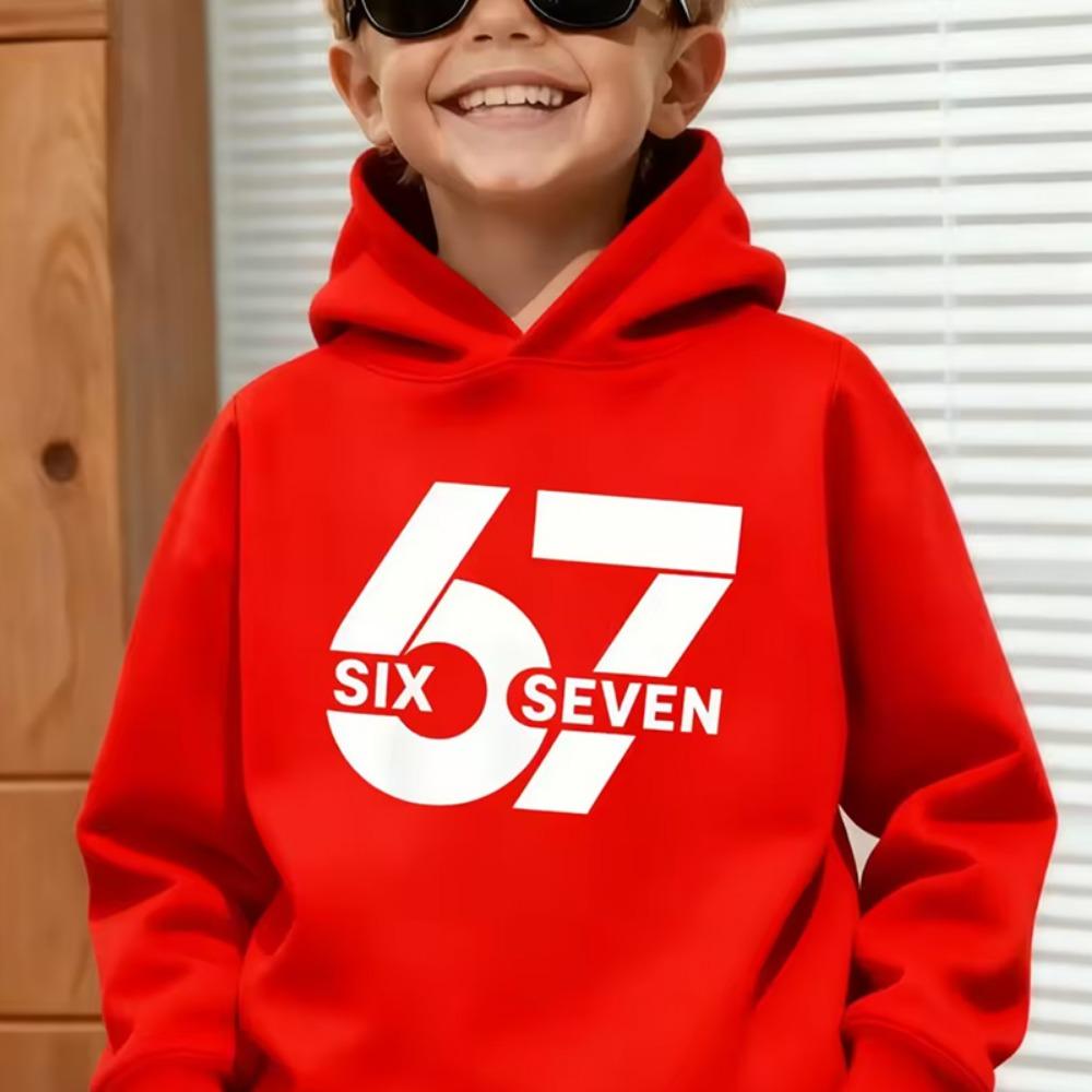 Unisex Graphic Fun 67 Men's Hooded Pullover Sweater Long-sleeved Stylish Street Style Long-sleeved Women Clothing Top