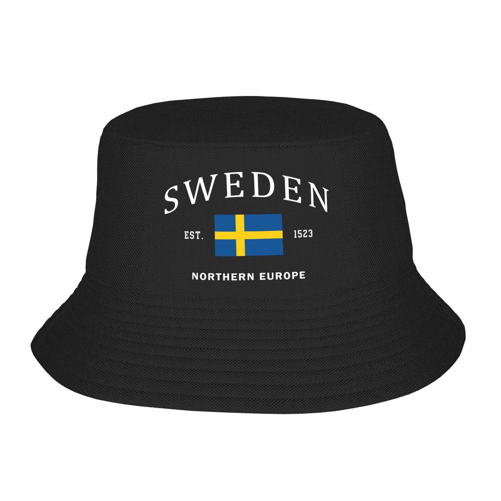 Sweden Flag Bucket Hat Unisex Women  Beach Sun Summer Fishing Cap