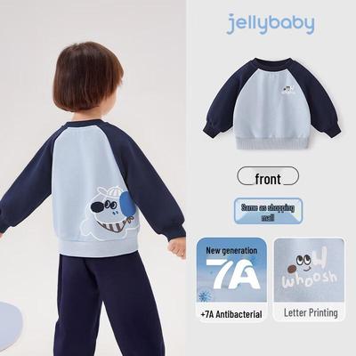 JELLYBABY Jungen Pullover Sweatshirt mit Farbblock und Hundedruck