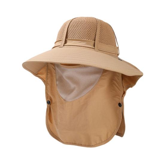 Summer Fisherman Hat Wide Brim Adjustable Drawstring Bucket Hat Outdoor Activity Hat хаки