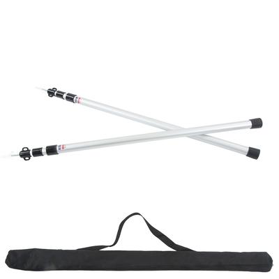 2pcs Camping Tent Poles Aluminum Alloy Adjustable 95 To 235cm Telescopic Canopy Supporting Rods with Storage Bag for Hiking Backpacking