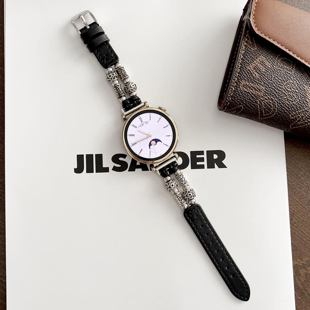 The New Chinese Tibetan Silver Leather Strap Is Suitable For Huawei Gt54 Watch, Apple Iwatch10 Strap, Samsung Xiaomi 89.