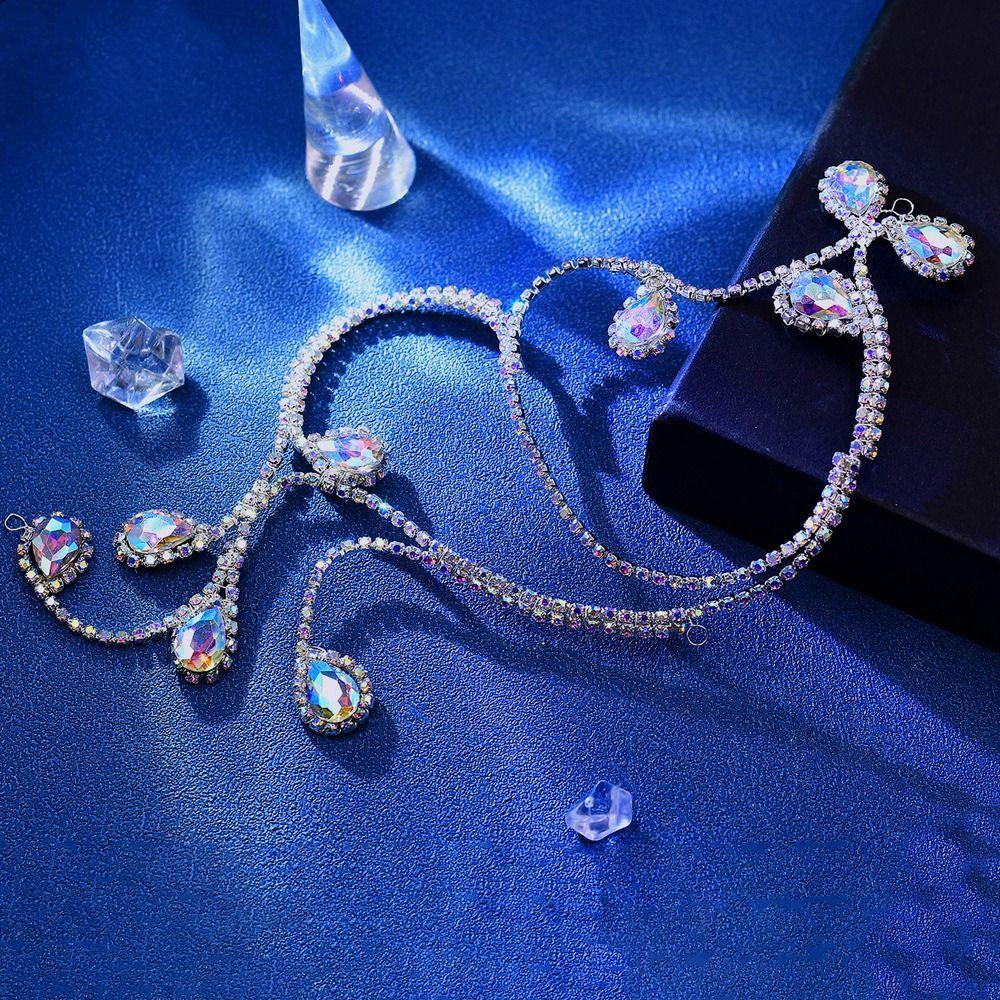 Luxury Rhinestone Wedding Headband Elegant Bridal Hair Accessory Geometric Shape Headwear Party