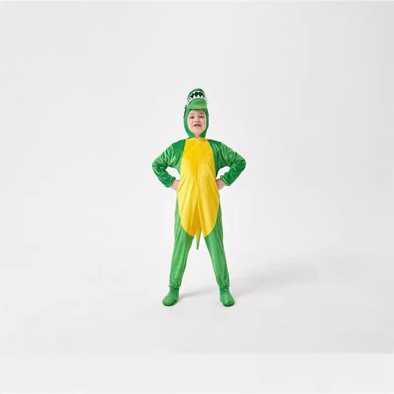 Halloween Children's New Tyrannosaurus Rex Suit Green Onesie Suit Animal Kindergarten Role-playing Suit