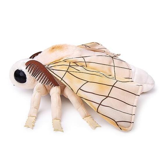 Extra stor silkespinnarmal gosedjur, Realistiskt handgjort silkespinnar stuffed animal, Realistisk känsla, Mjuk stor bevingad mal leksakskudde, Barns
