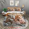 3PC Cute Cat Printed Bedding Set for Four Seasons,coreless,  Comfortable, Bedroom Dormitory, Multiple Sizes, Machine Washable