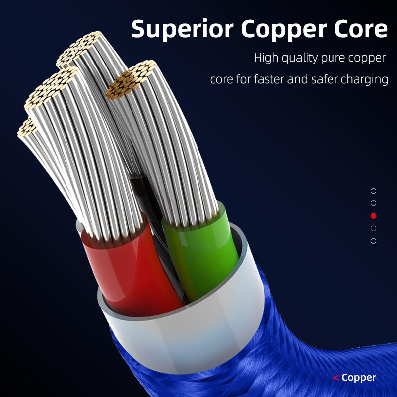 ENKAY HAT PRINCE 1m Magnetic 3A Fast Charging Cable 2-in-1 USB To 8-Pin+Type-C Data Cord