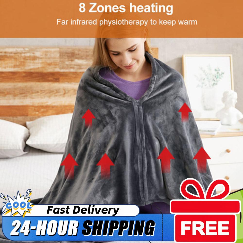 Portable Electric Heating Blanket USB Heating Shawl Blanket Powered Warmer Bed Heating Mat Winter Warm Heated Blanket Sofa Shawl