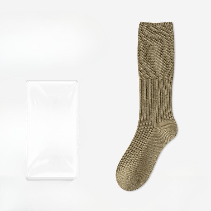 Female Autumn and Winter New Warm Solid Color Comfortable Long Tube Pile Socks