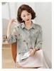 2026 Chic Printed Shirt for Moms: Loose, Nine-Point Sleeve, Spring/Autumn Fashion for Middle-Aged and Elderly Women