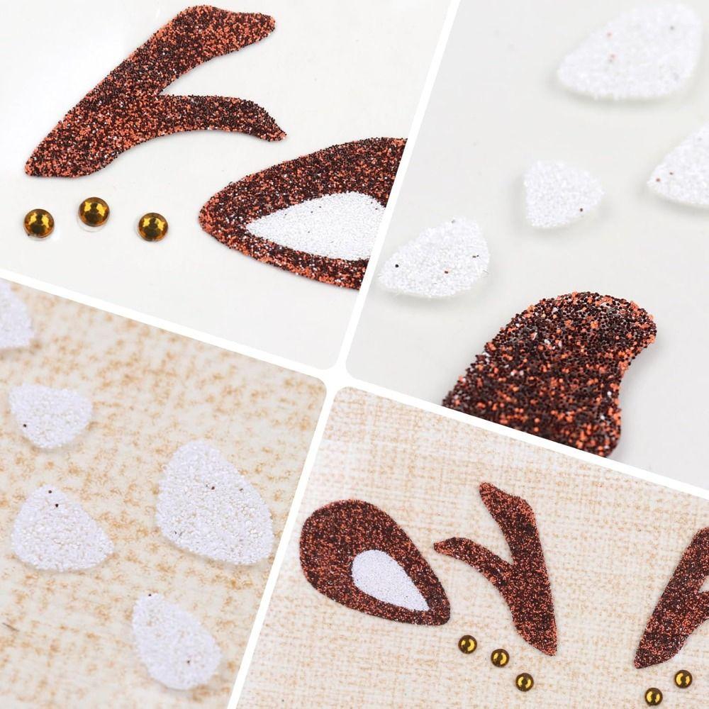 For Christmas Make Up Halloween Party Animal Face Sticker Glitter Sparkling Face Art Stickers