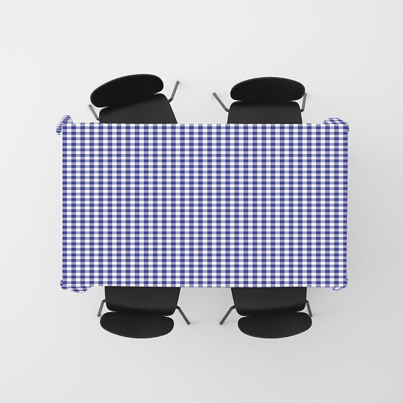 Premium Blue Gingham Tablecloth Reversible Classic Plaid Dining Room Decor Multiple Sizes Available