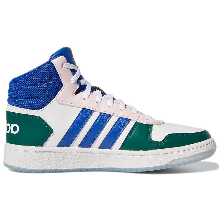 Adidas Neo Mid Splicing Shock Absorption Non-Slip Wear-Resistant Retro Basketball Shoes Women Sneakers White Blue Green GY5900