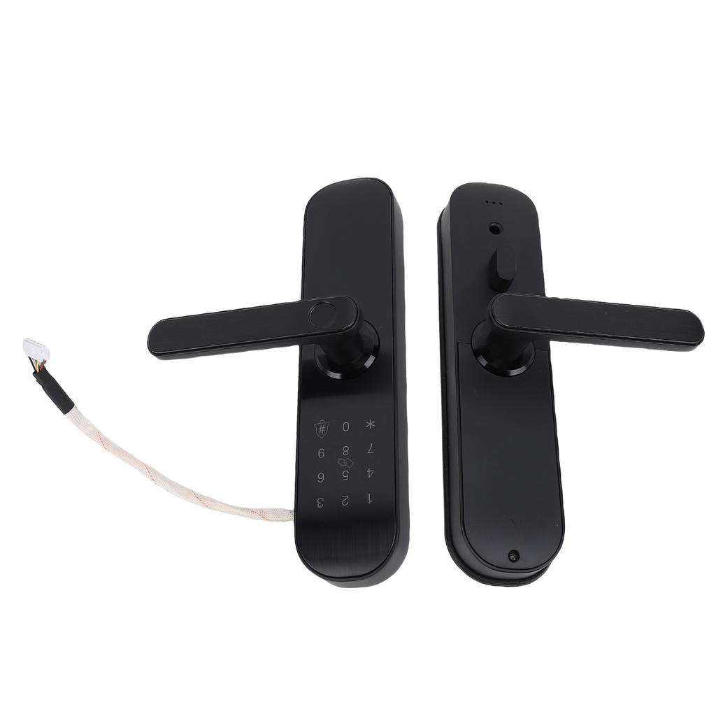Fingerprint Keypad Door Handle Lock App Control Emergency Power Supply Keyless Entry Door Handle Lock for 35mm To 80mm