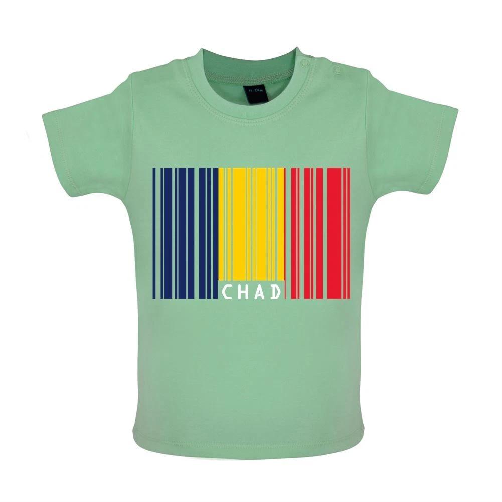 

Chad Barcode Style Flag - Baby Kids Boys Girls Unisex T-Shirt / Babygrow - Central Africa African 140