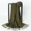 Autumn And Winter New Women'S Cashmere Scarf Solid Color Imitation Cashmere Pulling Scarf Thick Embroidery Cashmere Shawl