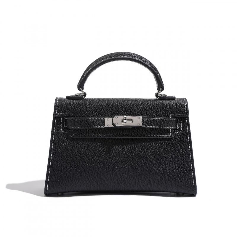 Elegant 2025 Summer Kelly-Style Mini Silver Buckle Handbag - Women's Shoulder & Crossbody Fashion Accessory