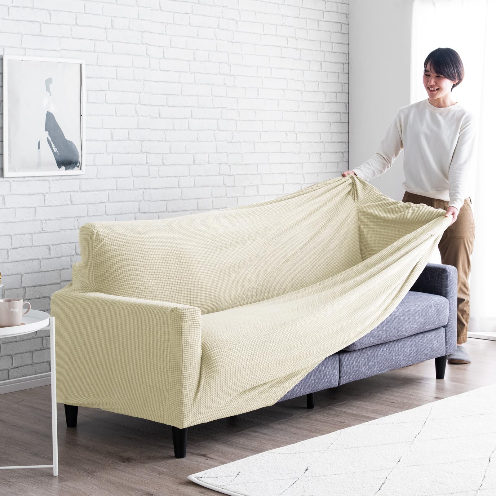 

Чехол для дивана Tansu no Gen для 3P без для дивана-кровати, моющийся, молочный, слоновая кость, только для подлокотников, [Только чехол], 77500101(86840)