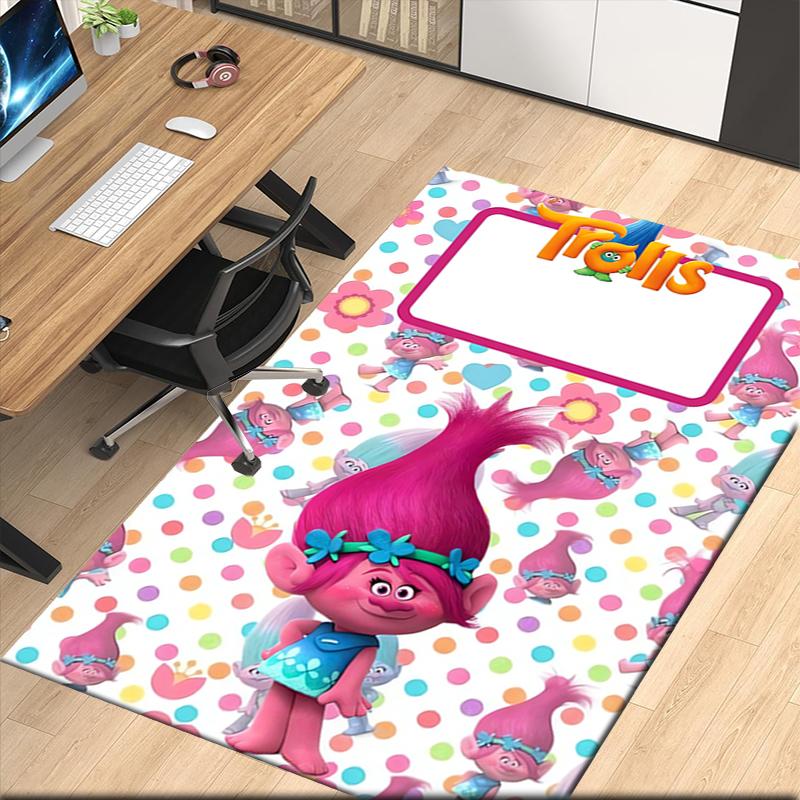 Trolls Printed Carpet, for Office Chair Living Room Bedroom Kitchen Room Decor Gifts.