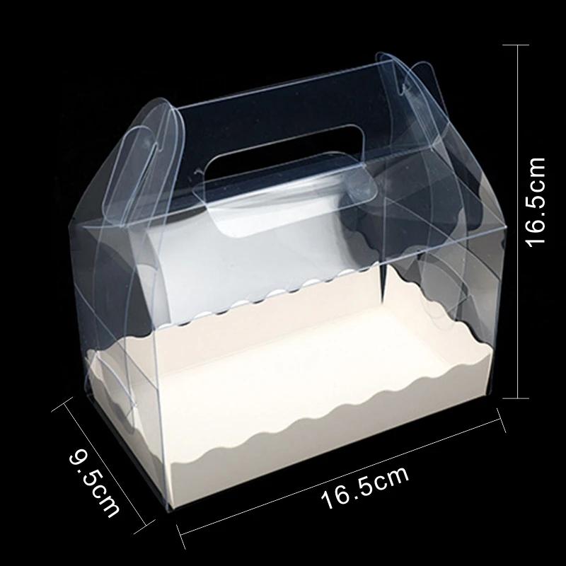 5pcs Swiss Roll Cake Box Packaging Beard Transparent Hand Towel Roll Mousse Wholesale Birthday Wedding Handmade Gift 5PCS