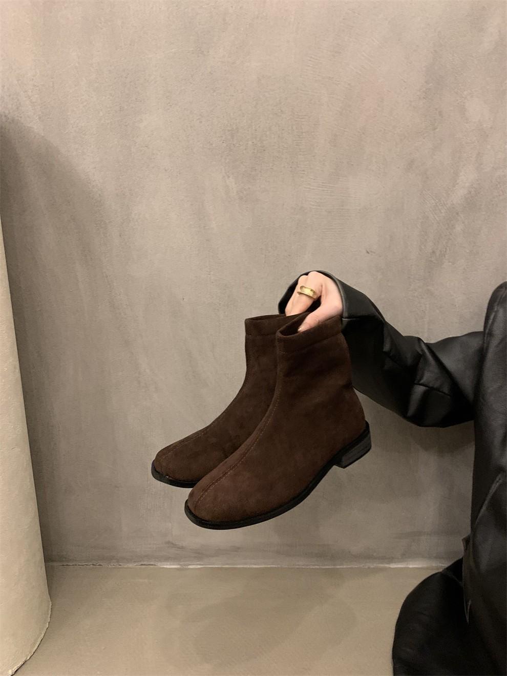 

Hirsionsan Autumn Winter Women Ankle Boots Platform Zip Up Casual Shoes Retro Oxfords Female Waterproof Thick Boots Footwear 40