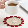 Hand Held Rose Bouquet Coasters Handmade Wool Crochet Cups Transformed Into Creative Birthday Gift Flower Coasters